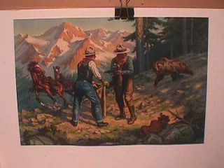   MOMMA BEAR CHARGE PRINT   W.N. WILWERDING   PHILIP GOODWIN STYLE 1920S