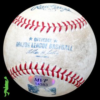 Aaron Shipman Signed Auto Game Used Rawlings ROMLB Baseball Ball As 