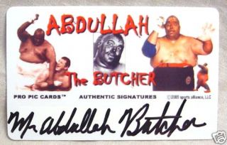 abdullah the butcher autographed pro pic cards we are presenting for 
