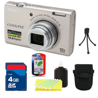Nikon CoolPix S6200 (Silver) + 4GB Accessory Kit