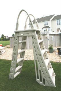 Foot Above Ground Pool Vinyl Step Entry Ladder with Locking Gate 