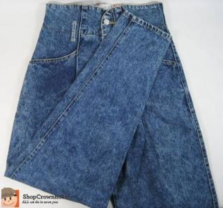 Vtg 80s IIT Festival Jeans Acid Wash Button Fly Tapered High Waisted 
