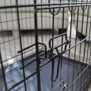   Black 42 3 Door ABS Foldable Dog Cage Pet Crate PP D42 3D ABS