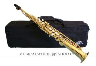 One Piece Soprano Saxophone Build in Neck Gold Lacquer