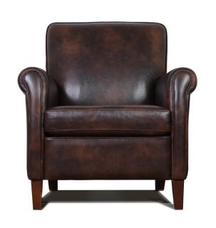 Genuine, High End, Leather Accent Chair, Club Chair, Cigar Chair.