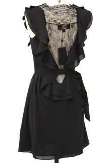 New ABS by Allen Schwartz Womens Ruffled Lace Back Dress in Black US 