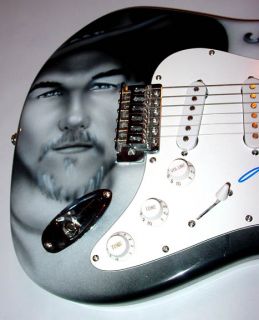 Trace Adkins Autographed Signed Airbrush Guitar Proof PSA DNA UACC RD 