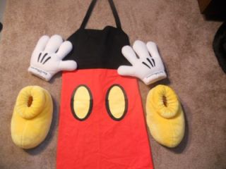 disney halloween costume mickey mouse adult apron hands feet slippers 