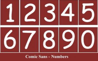 Primitive Stencil Numbers Comic Sans House Address Sign