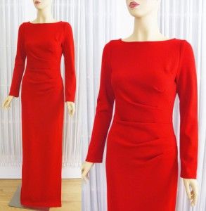ST. JOHN $1195 Size 14 Venetian Red Milano Knit Long Maxi Gown Dress 