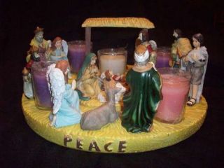 Nativity Advent Resin Wreath Set 12 Pieces Mint in Box