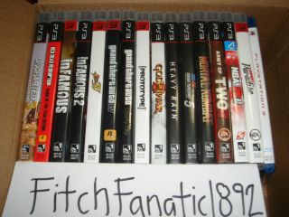 PS3 Game lot of 15 mint adult owned games Uncharted3 GTA Infamous2 God 