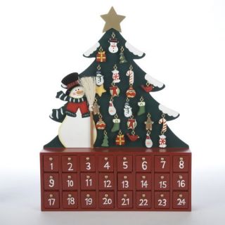 Snowman and Christmas Tree Wooden Christmas Advent Calendar