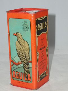 RARE Vintage Aguila Shot Gun Powder Tin Advertising Graphics 467 S 