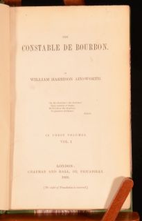   The Constable De Bourbon William Harrison Ainsworth Historical FIRST