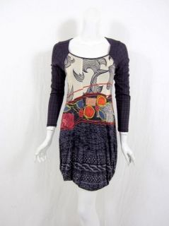 CPK Carlopik Womens Purple Knit Pleat LS Dress 36 $270 New