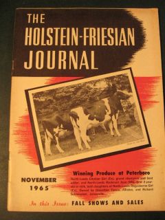 Holstein Journal Nov 1965 Roybrook Telstar Glenafton Top Show Reports 