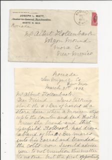 oldhal Rociada, NM/1902/Letter to Wagon Mound , NM Territory