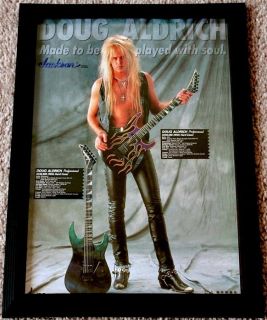 Doug Aldrich Dio Whitesnake Jackson Guitar Framed Promo