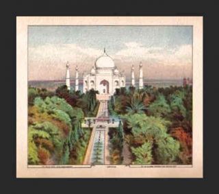 India Taj Mahal at Agra 1886 Lithograph