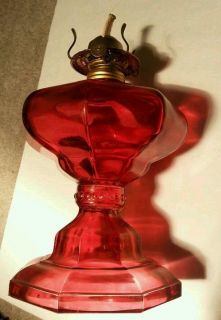   Antique Glass Oil Lamp Lantern Light Aguila Hecho Por Lux SA
