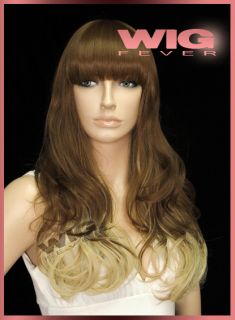 Long Mixed Brown Golden Blonde Reddish Brown 25 inches Wavy Fashion 