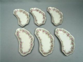 Alfred Meakin Scalloped Bone Dishes 6 Pink Flowers