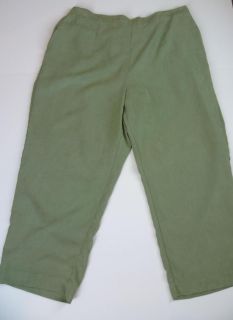 ALFRED DUNNER Pants Slacks Womens Sz 20W Green Microfiber Plus Size 