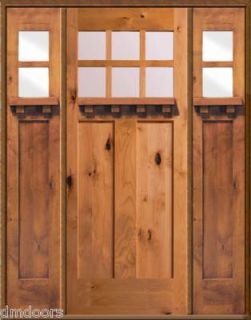Classic Craftsman Knotty Alder Wood Door 80 w Half Lites