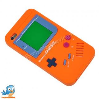 Orange Game Boy Style Silicone Case Cover Skin for iPod Touch 4