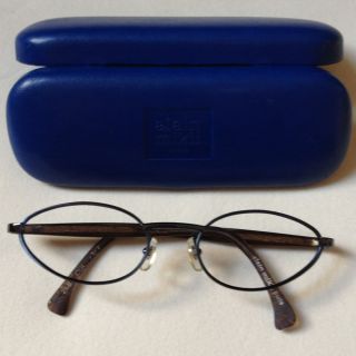 Alain Mikli Designer Prescription Eyeglass Frame Blue Metal Wire Great 