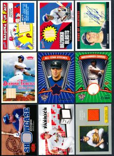 2001 2012 Fleer UD Topps Baseball 46 Count Game Used Bat Jersey Group 