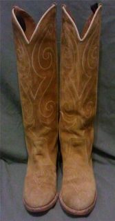 vintage dingo tall stovepipe suede tan camel western cowboy cowgirl 