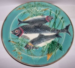 antique wedgwood fish majolica plate c1800 s