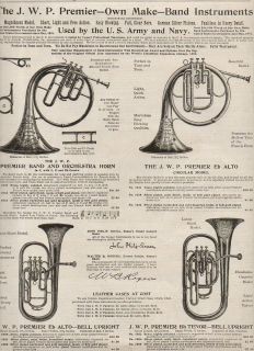   Advertisement for French Horn Tuba Alto Horn Made by J w Pepper