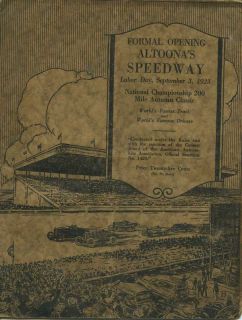 1923 Altoona Board Track Program Hearne Durant SPL Wins