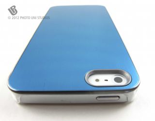 Blue Aluminum Clear Side Rear Hard Case Cover Apple iPhone 5 6th Gen 
