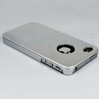 Silver Metal Aluminum Matte Hard Skin Snap on Cover Case for iPhone 4S 