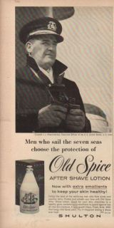   Cruise SHIP Captain LJ Alexanderson Photo 50s Old Spice Ad
