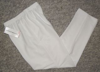 Alfred Dunner Womens White Elastic Waist Pants Size 8 10 Proportioned 
