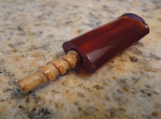 Honey Amber UNSMOKED OVAL   LAST ONE 1890s 1900 Vintage Antique Stem 