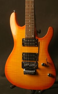   GITANO SOLID ALDER   FLAME MAPLE TOP ELECTRIC GUITAR   AMBER FINISH