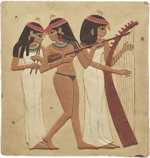 Egyptian Wall Plaque Relief Stone Three Female Musician
