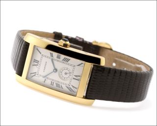 Cartier Tank Americaine 18K Gold Dress Watch Ref 811904  