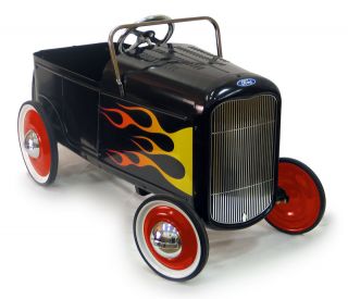   Ford Roadster Retro Pedal Car Black Hot Rod Kids Ride On Toy NEW