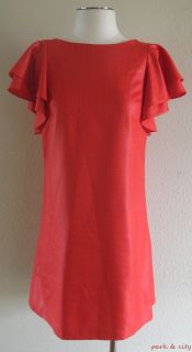 Ali Ro Red Flutter Sleeve Organza Shift Dress Sz 2 XS Mint