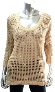 American Rag Cie Womens Shifting Sand Tan Cable Knit Sweater Sz 2X 