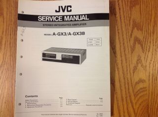service manual for JVC Stereo integrated amplifier A X3. GX3B