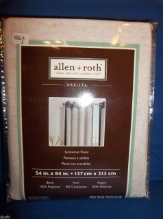 Allen Roth Barista Grommet Panel White w Black Trim 54WX84L TME 4863 