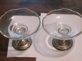 Sterling Silver Amston Candlestick Crystal Candy Dishes